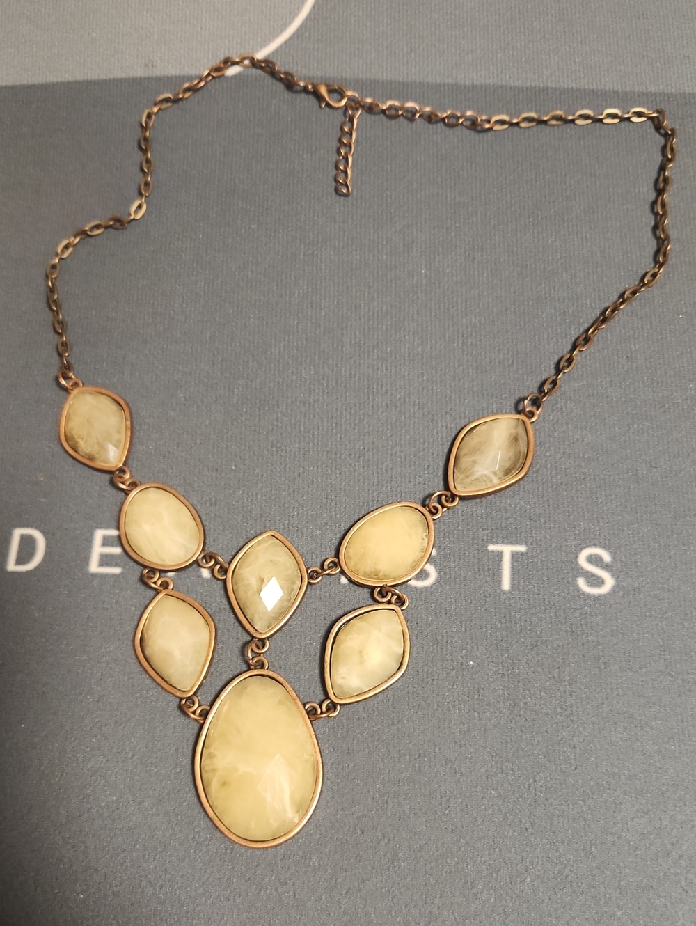 Yellow Acrylic Stone Statement Necklace - Unbranded